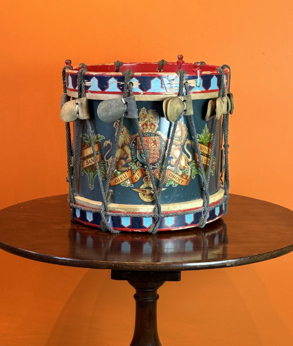 Royal Airforce Painted Brass Regimental Drum