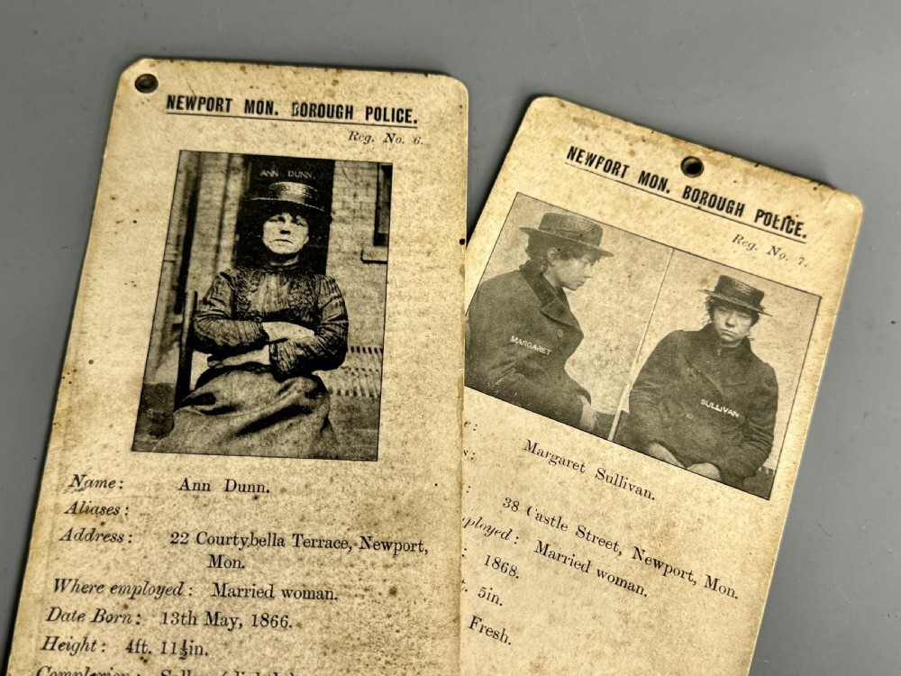 Two Habitual Drunkard Cards from Newport Police 1903 View VIII
