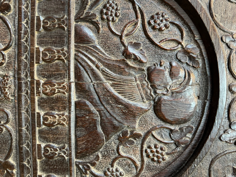 16th Century Romaine Carved Oak Portrait Panel dated 1563 View IX