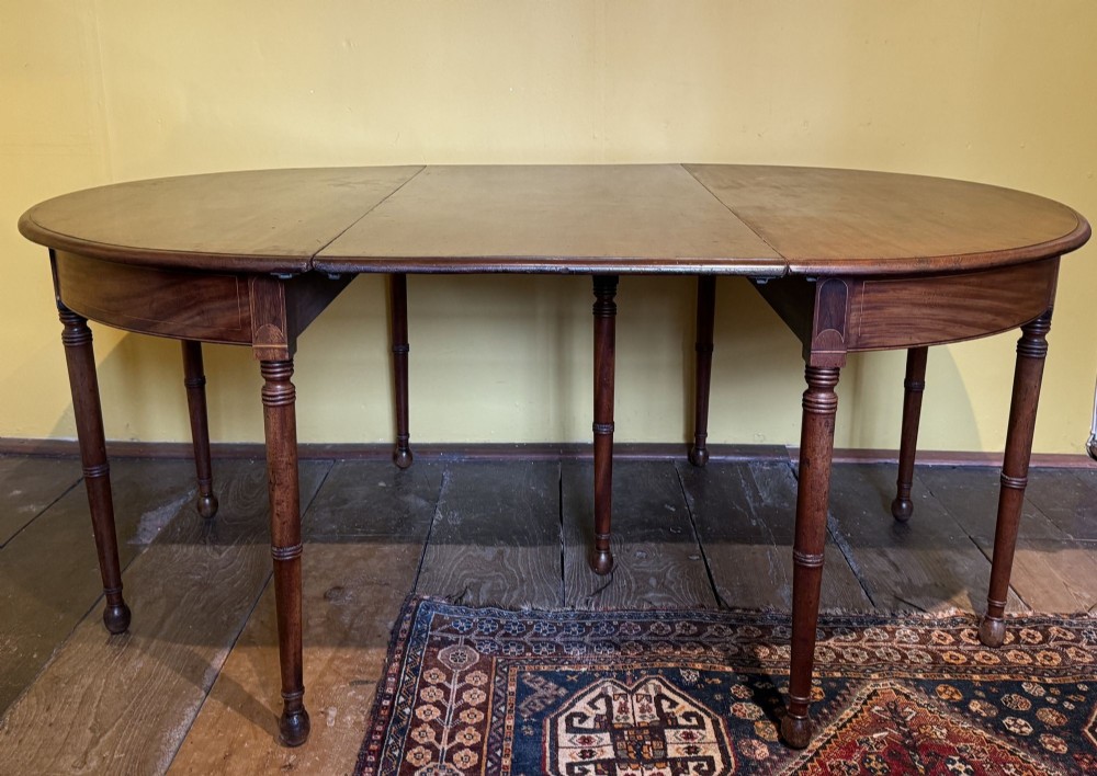 Georgian Mahogany D-End Dining Table / Pair of Consoles