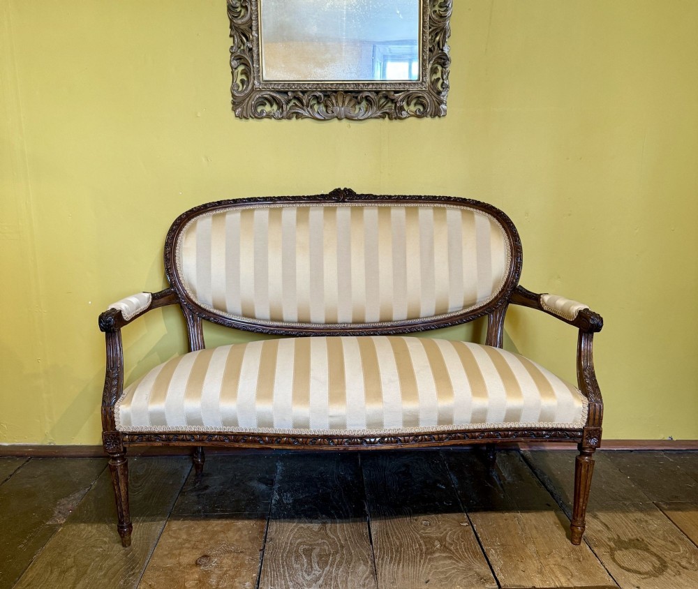 Antique French Louis XVI Revival Two Seat Settee