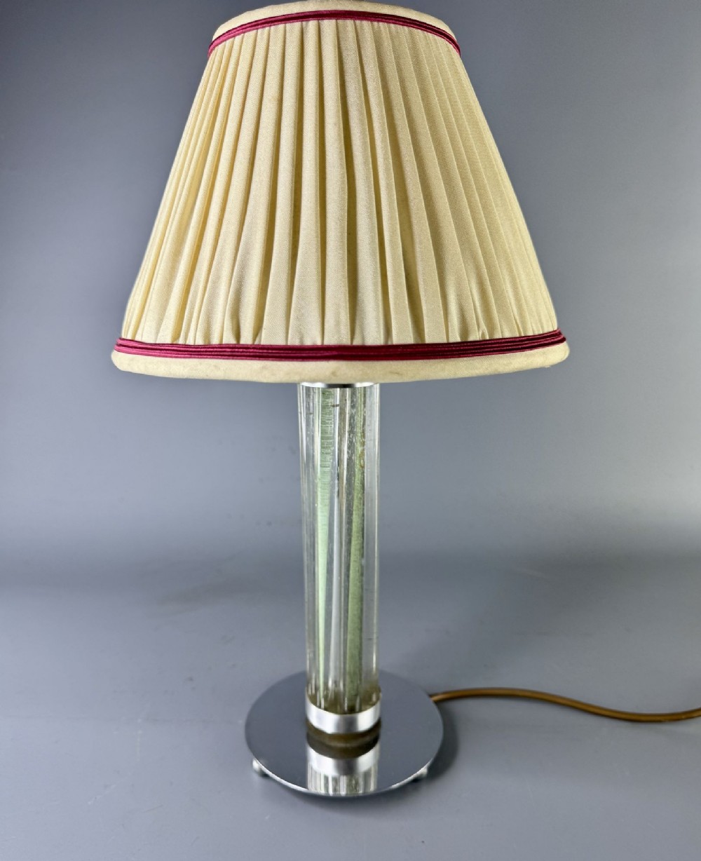 Art Deco Glass and Chrome Table Lamp