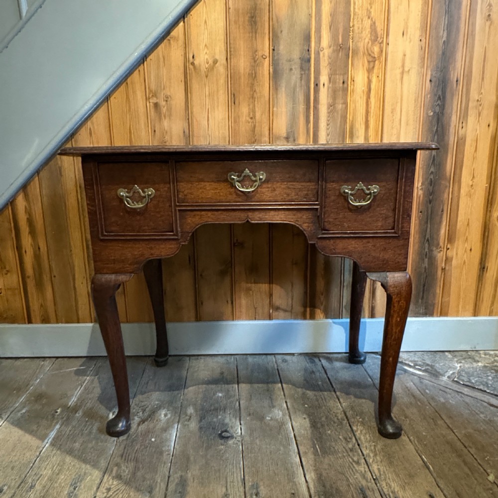Georgian Oak Lowboy with Cabriole Legs View II