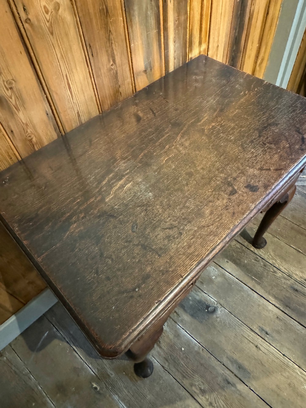 Georgian Oak Lowboy with Cabriole Legs View VI