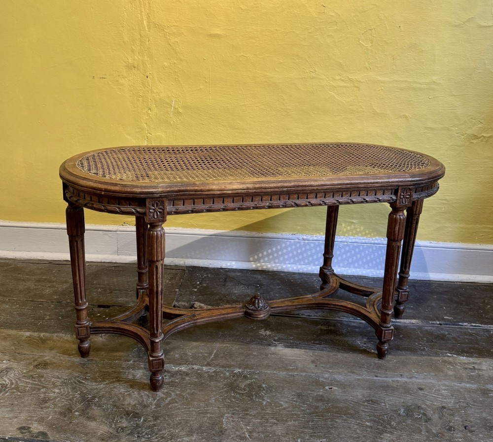 French Stool in Louis XVI Style with Cane Seat