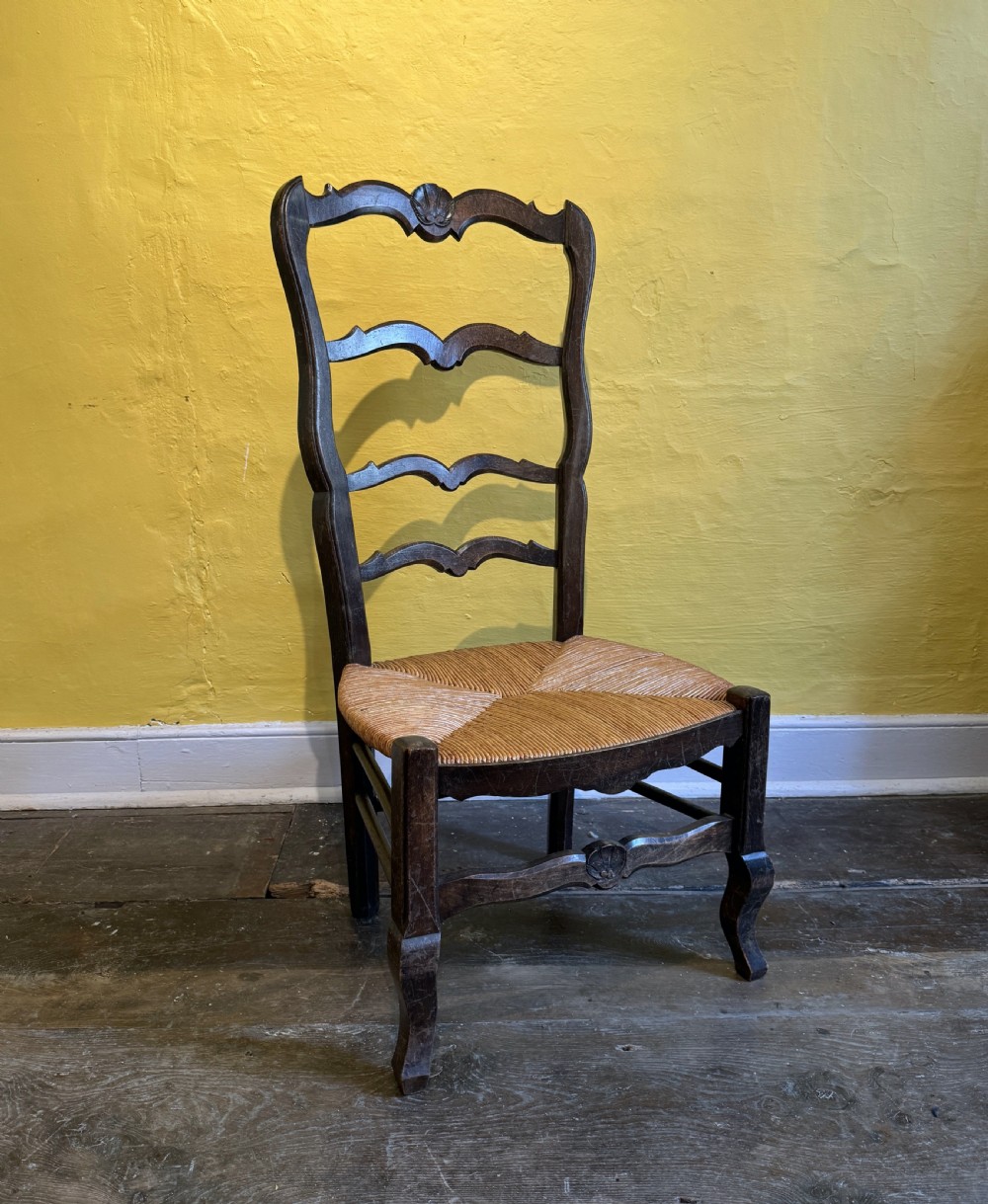 French Ladder back chair with rush seat