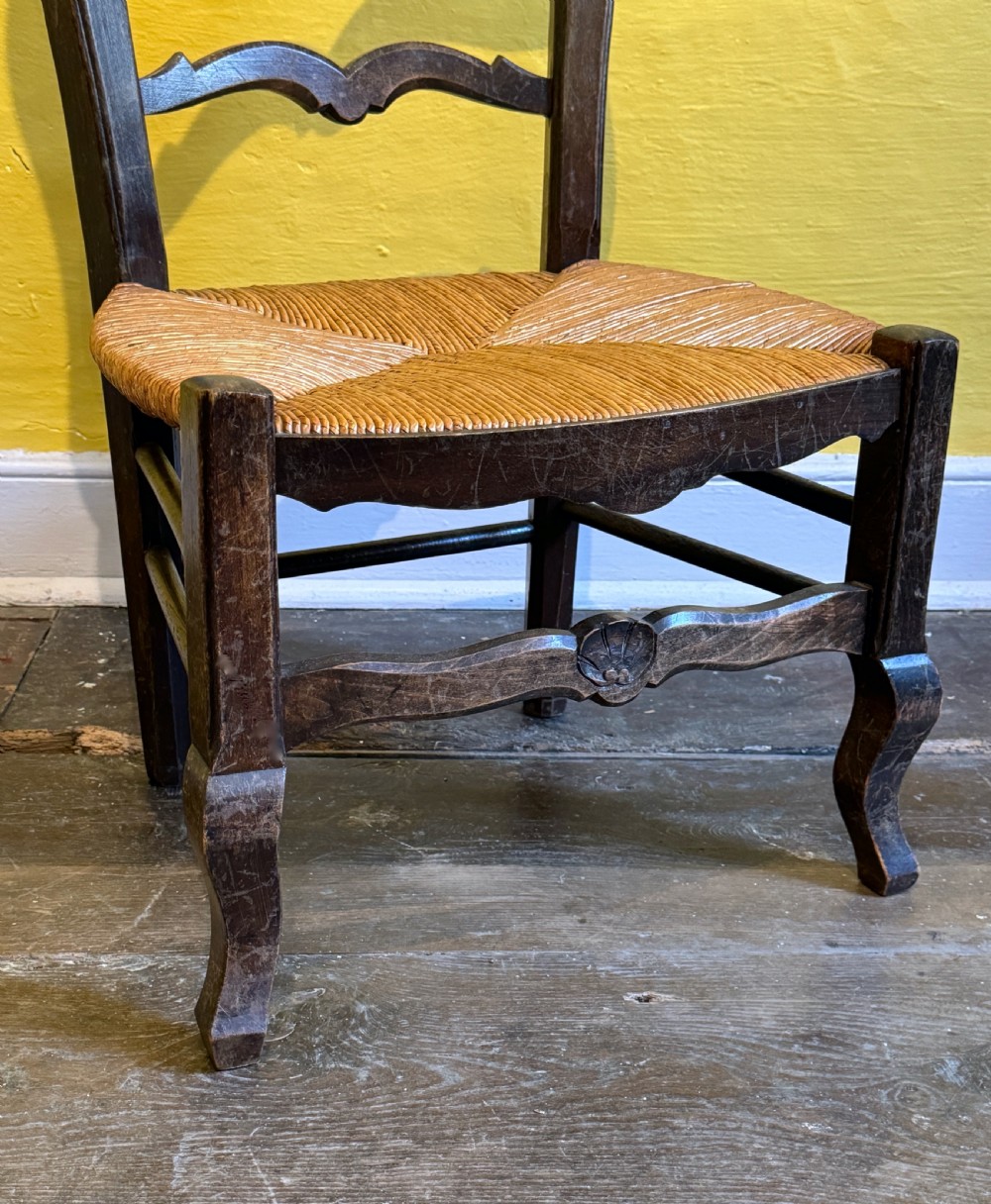 French Ladder back chair with rush seat View II