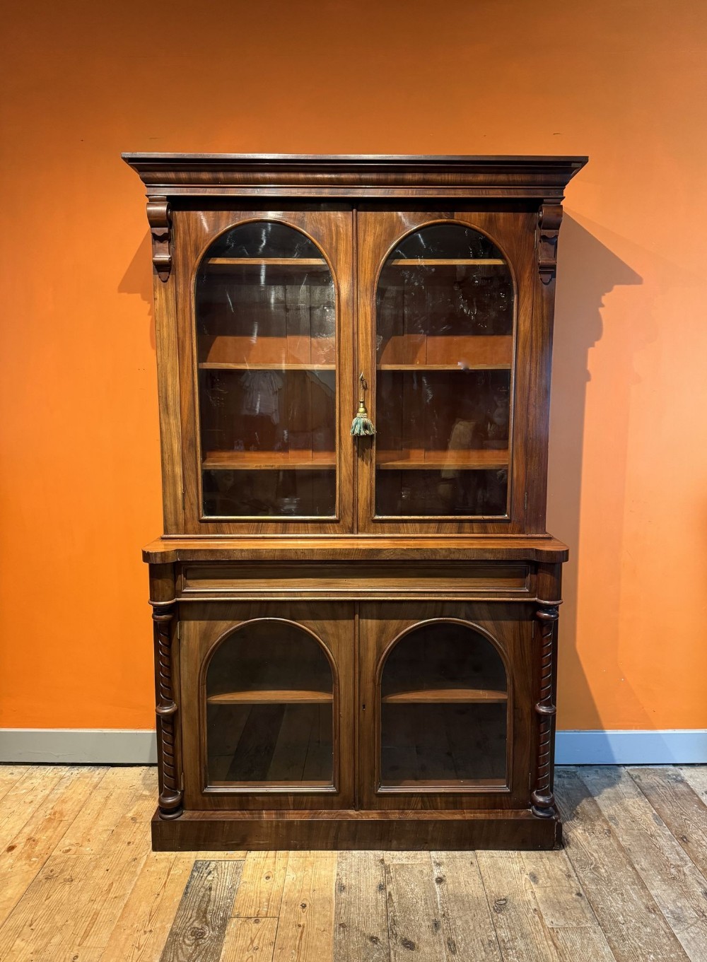 Victorian Mahogany Bookcase Cabinet