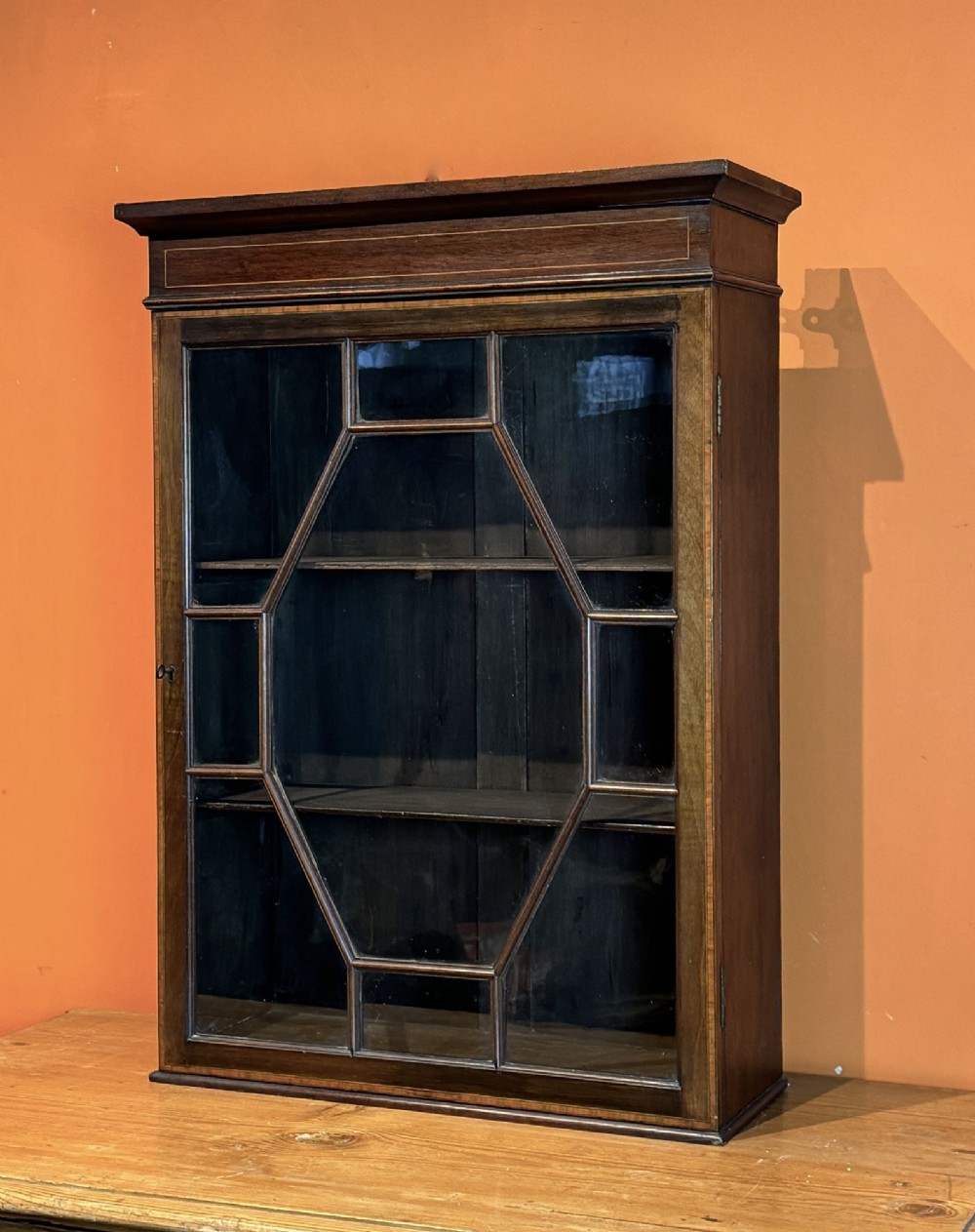 Edwardian Inlaid Mahogany Wall Cabinet