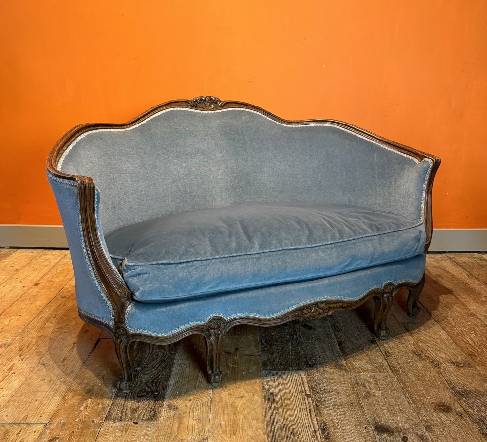Antique French Louis XV Style Walnut Two Seat Sofa