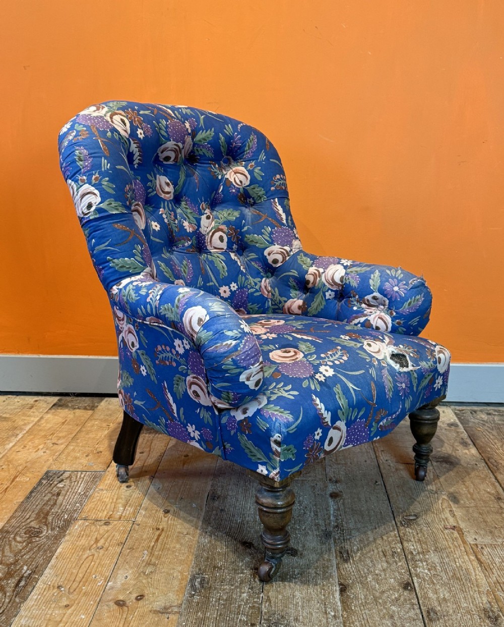 Victorian Button Back Armchair for Recovering