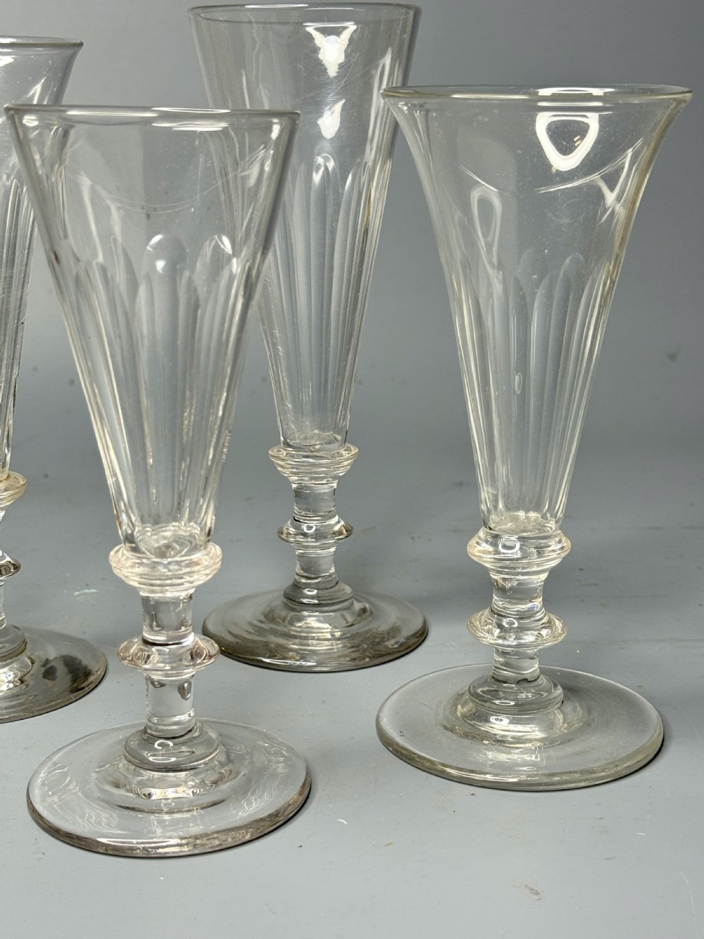 Four 19th Century Cut Glass Champagne Flutes View III