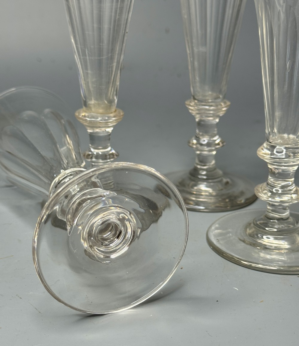 Four 19th Century Cut Glass Champagne Flutes View IV