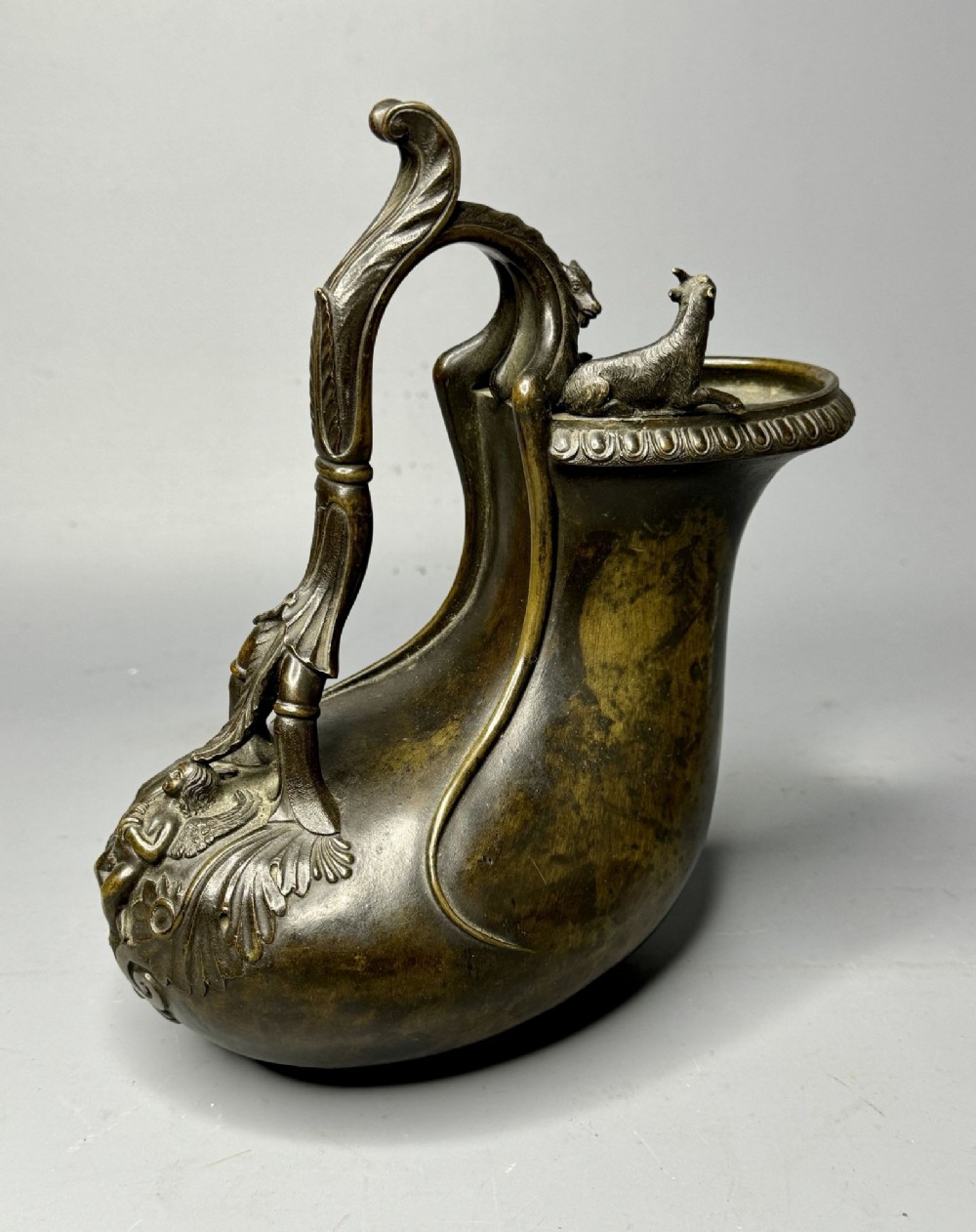 After The Antique Grand Tour Souvenir Bronze Askos circa 1860