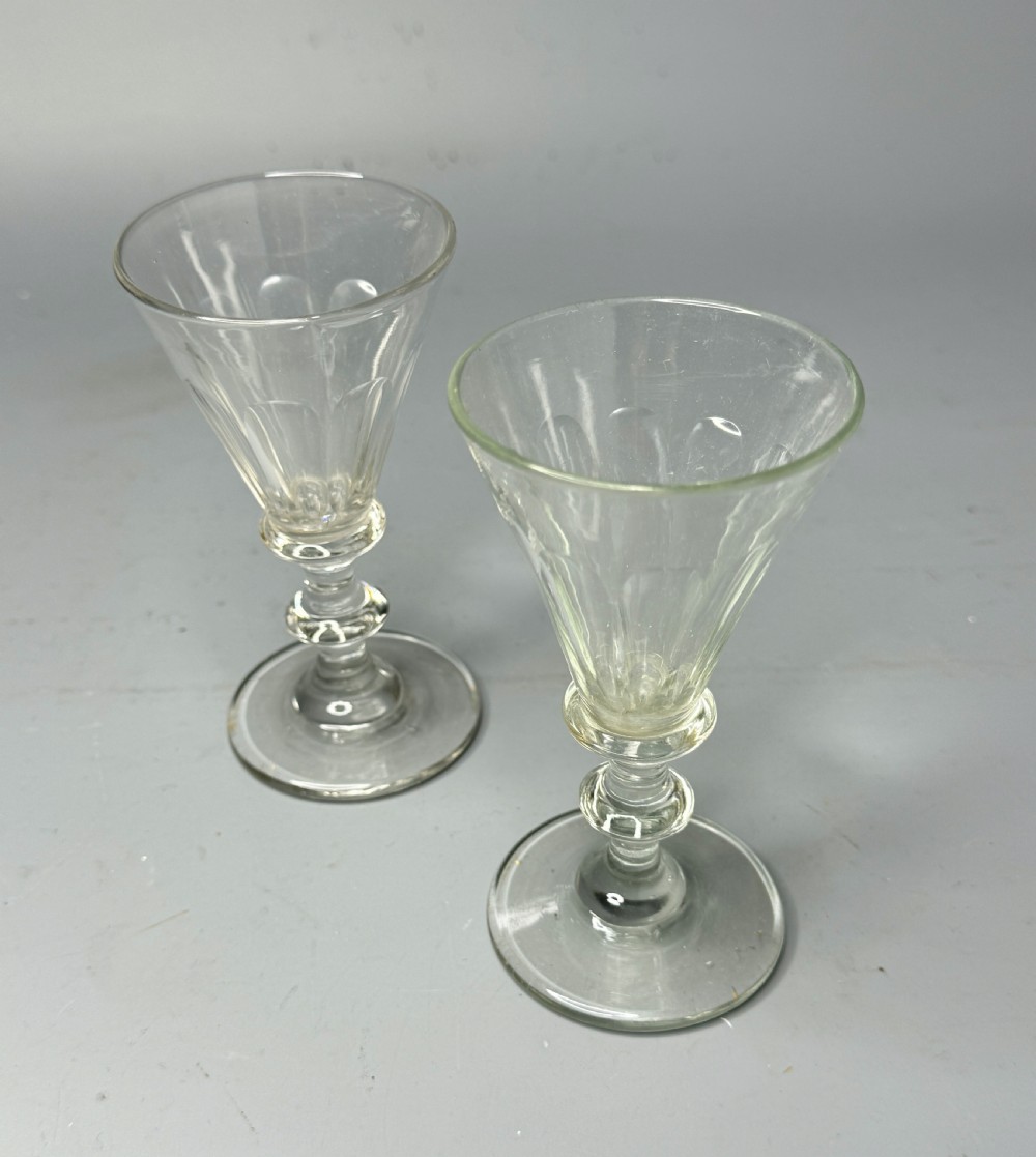 Pair of 19th Century Cut Glass Port or Sherry Glasses View II