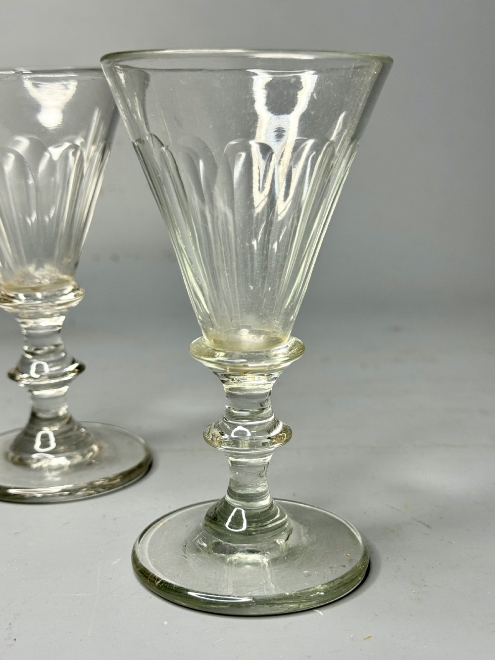 Pair of 19th Century Cut Glass Port or Sherry Glasses View III