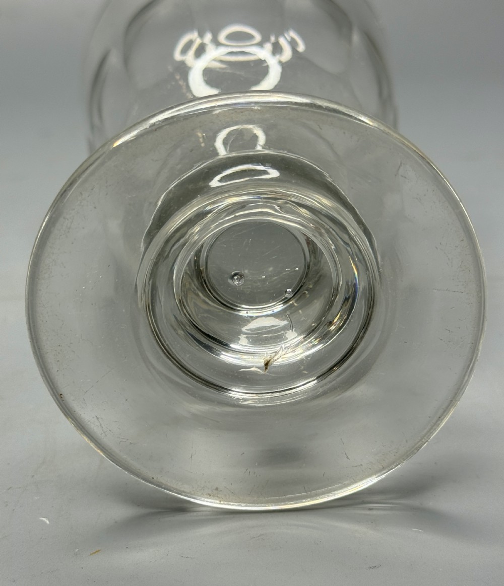 A clear Victorian glass rummer featuring a slice-cut bowl, a knopped stem, and a flat circular base. View III