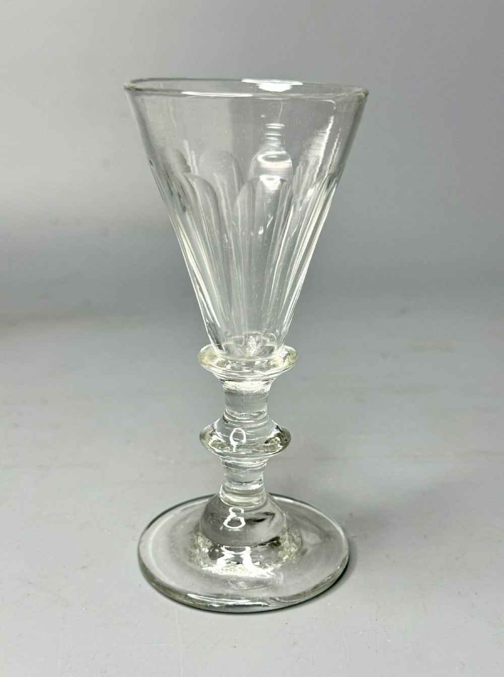 Victorian slice cut port or sherry glass