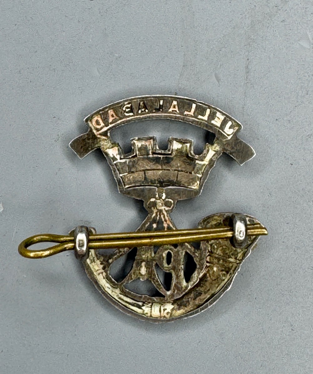Somerset Light Infantry Silver Officers Cap Badge Fattorini Birmingham 1913 View V