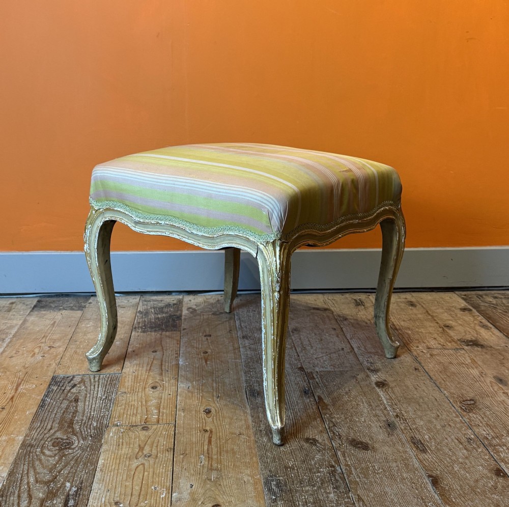 19th Century French Painted and Parcel-Gilt Footstool
