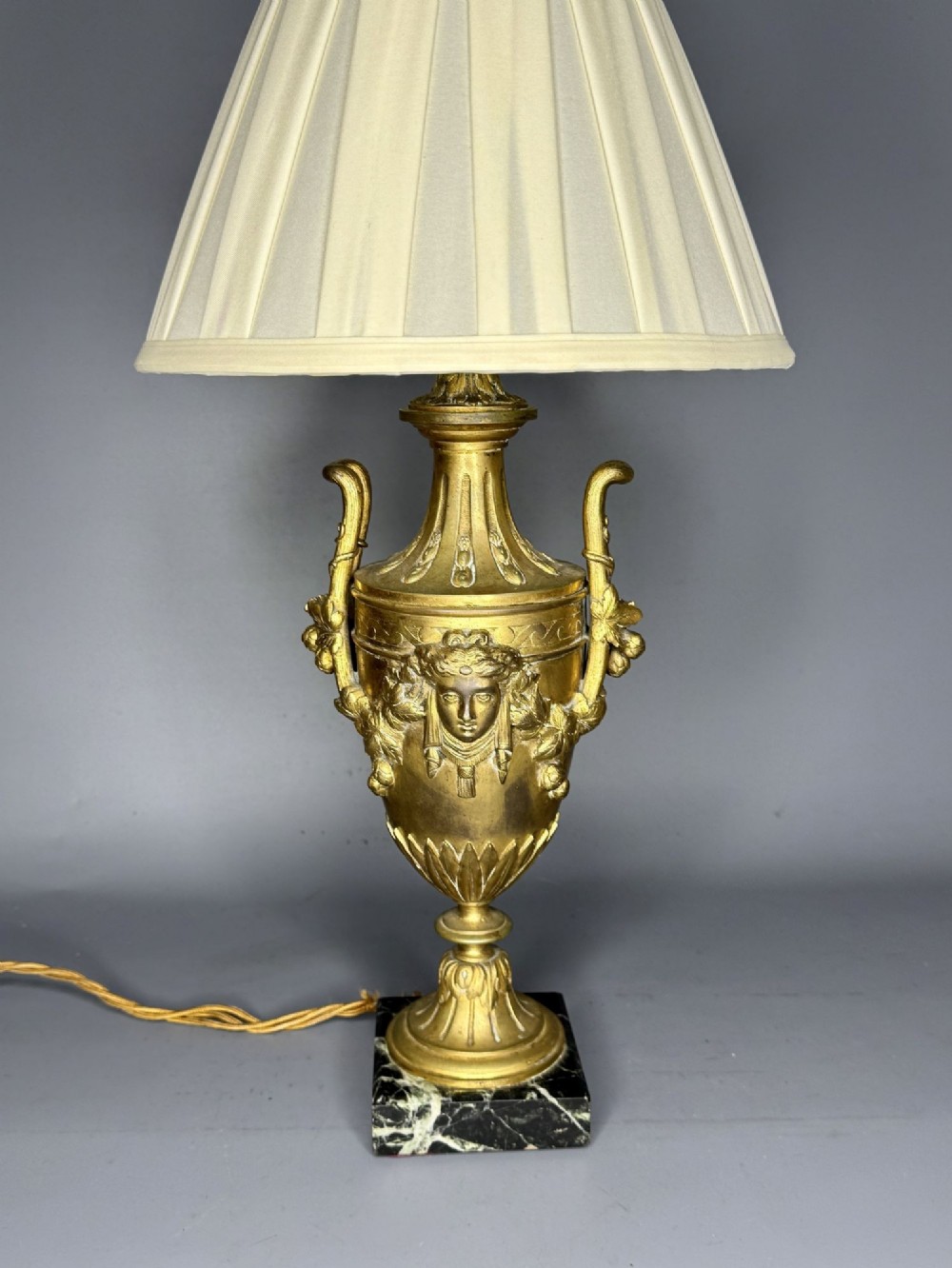 Vintage French Gilt Brass Urn Shaped Table Lamp