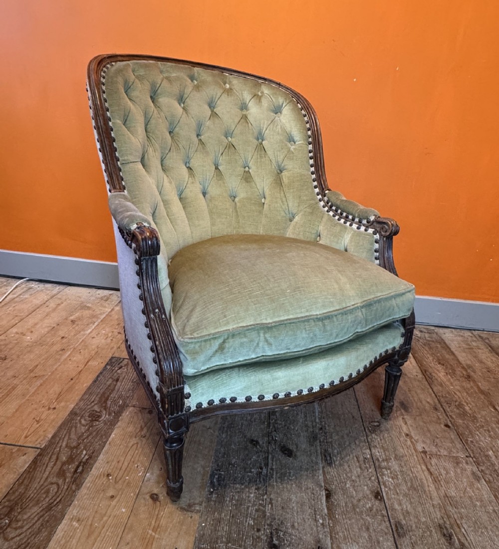 French Napoleon III Button Back Tub Armchair
