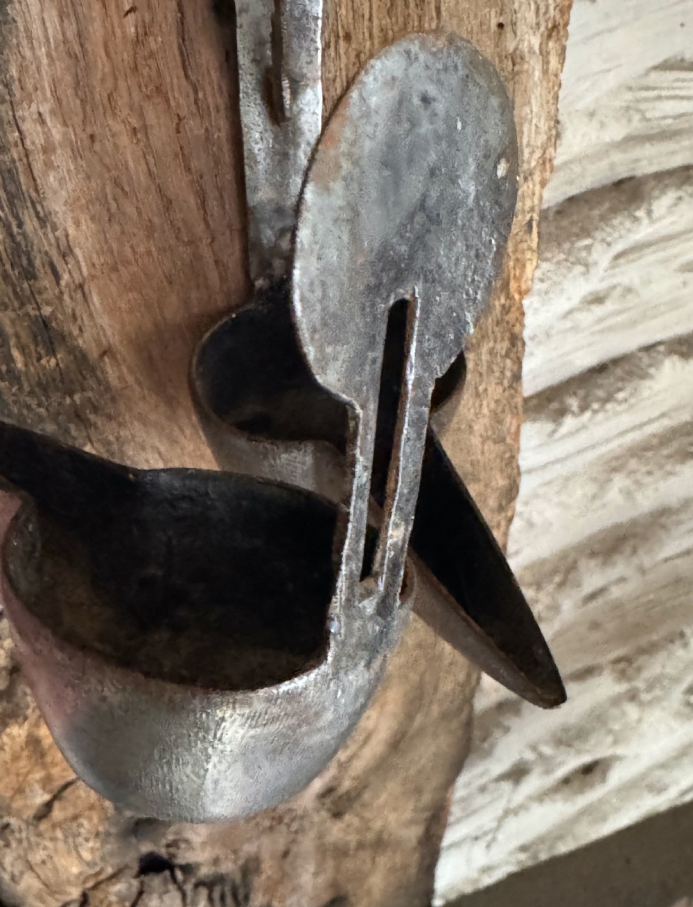 Scottish Vernacular Double Pan Iron Cruisie Oil Lamp View VIII