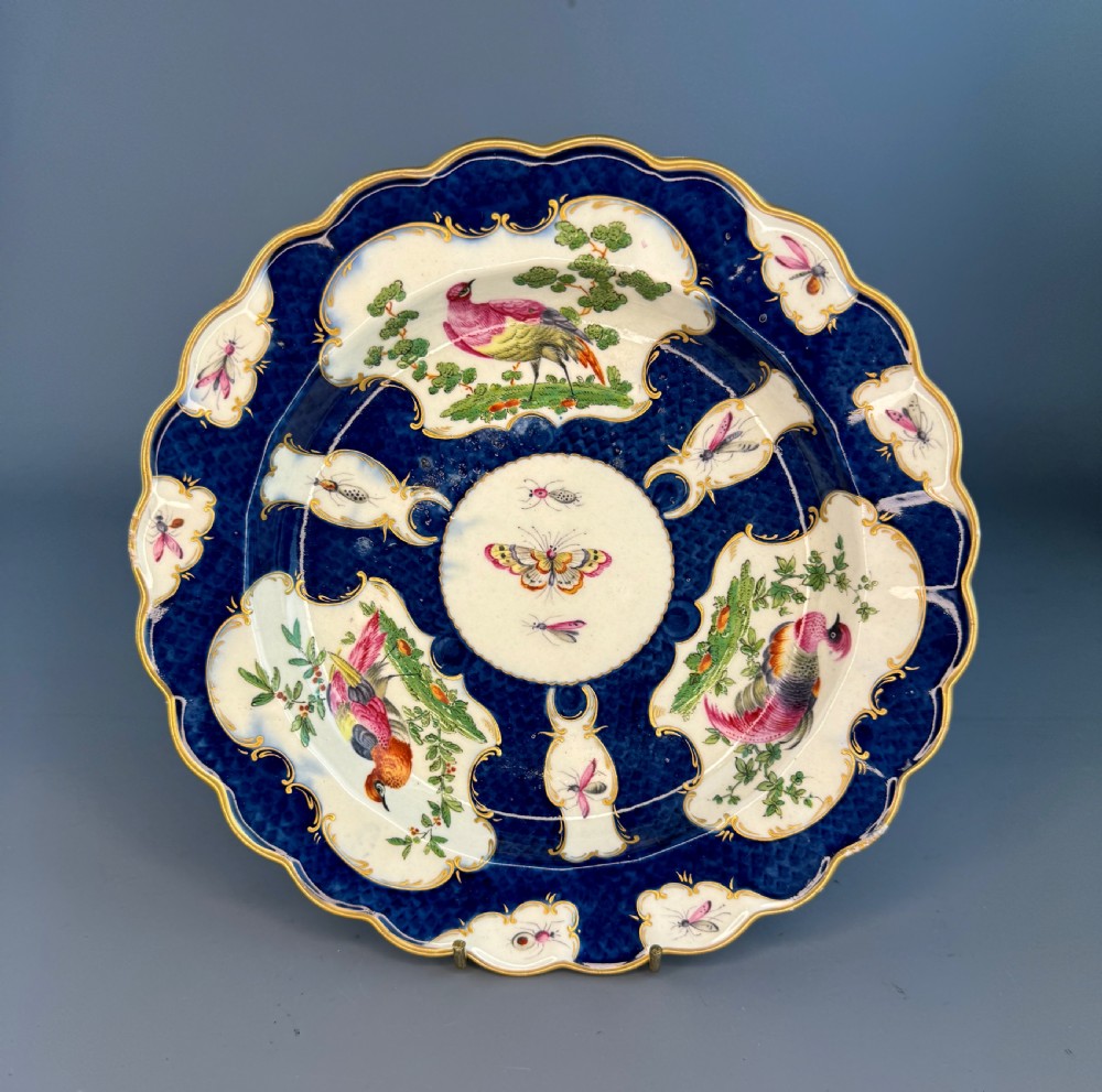 First Period Worcester Blue Scale Ground Plate with Wigornia Mark