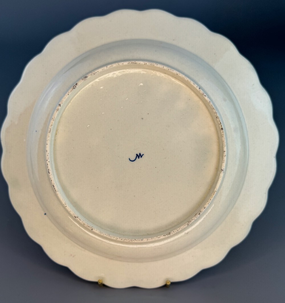First Period Worcester Blue Scale Ground Plate with Wigornia Mark View III