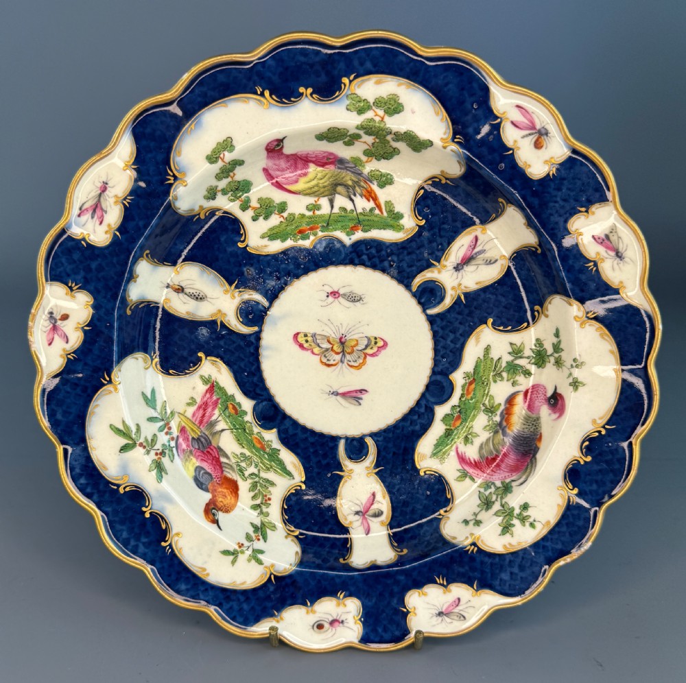 First Period Worcester Blue Scale Ground Plate with Wigornia Mark View V