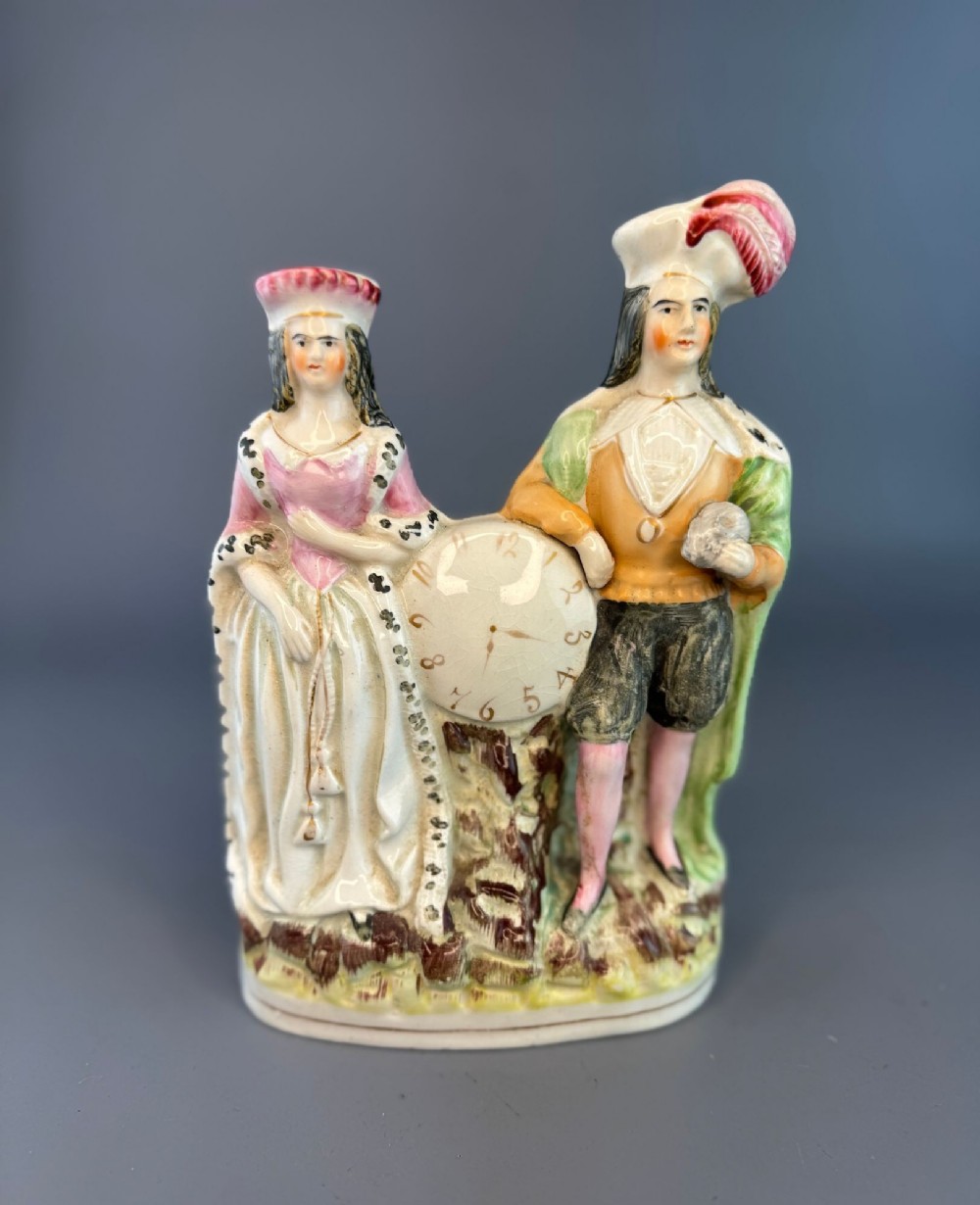Victorian Staffordshire Clock Group