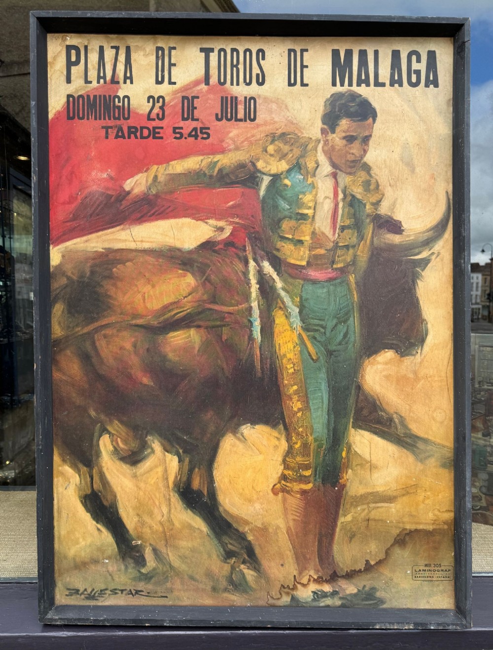 Vicente Ballestar - Toros de Malaga Bullfighting Poster featuring Matador Domingo Ortega