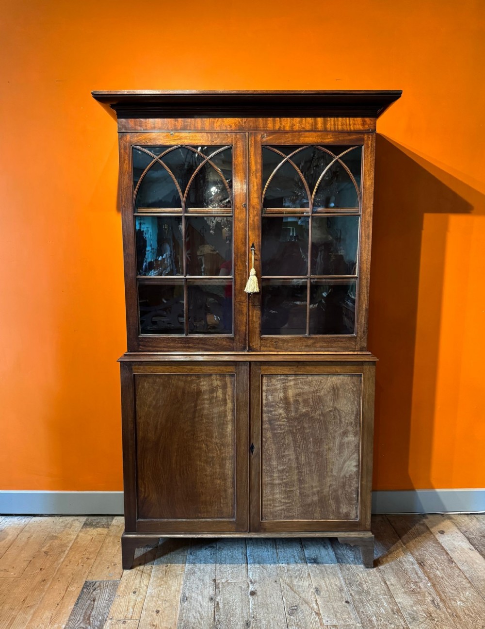 Small Georgian Mahogany Bookcase Cabinet
