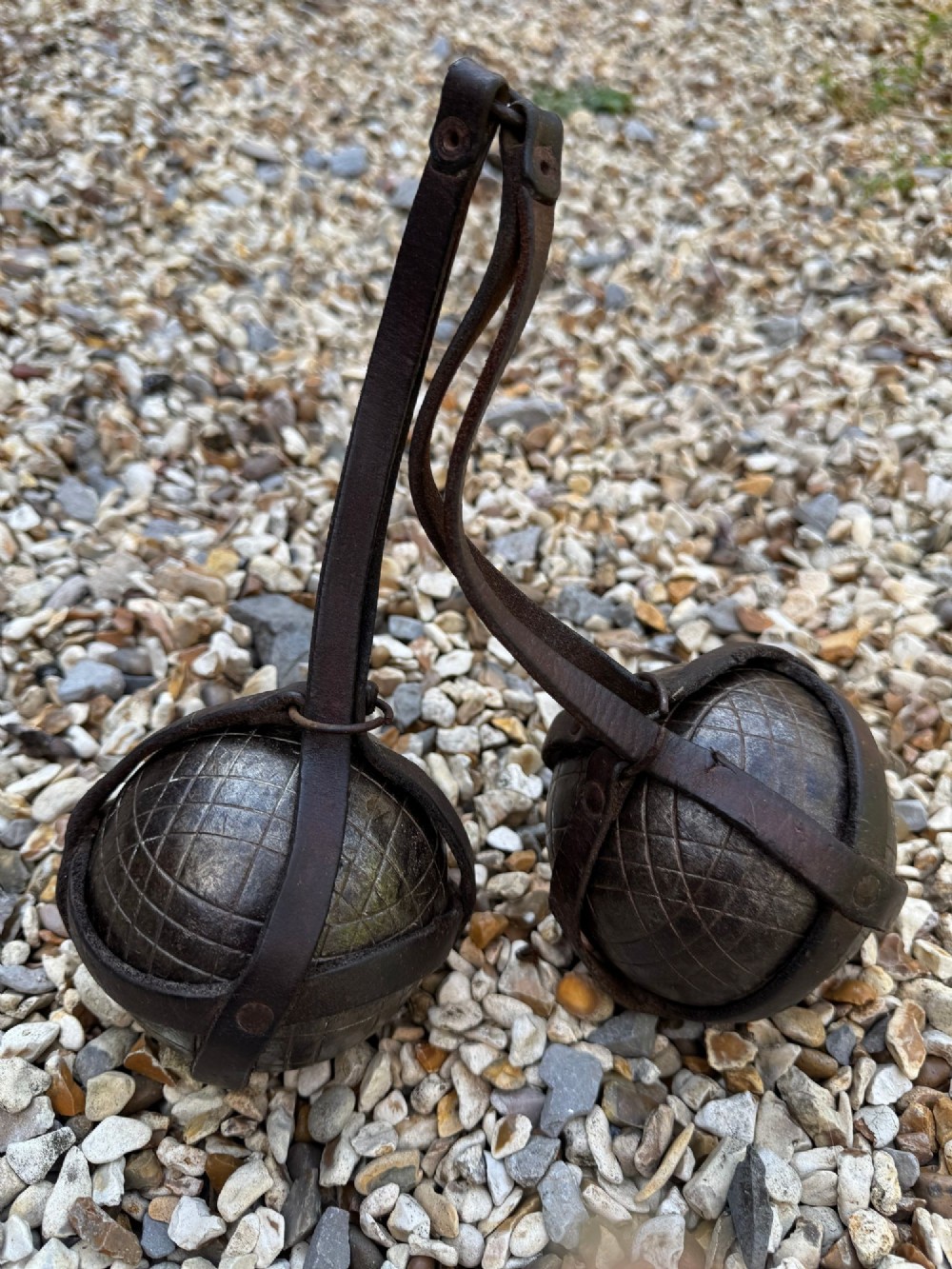 Pair of Antique French Pétanque Boules