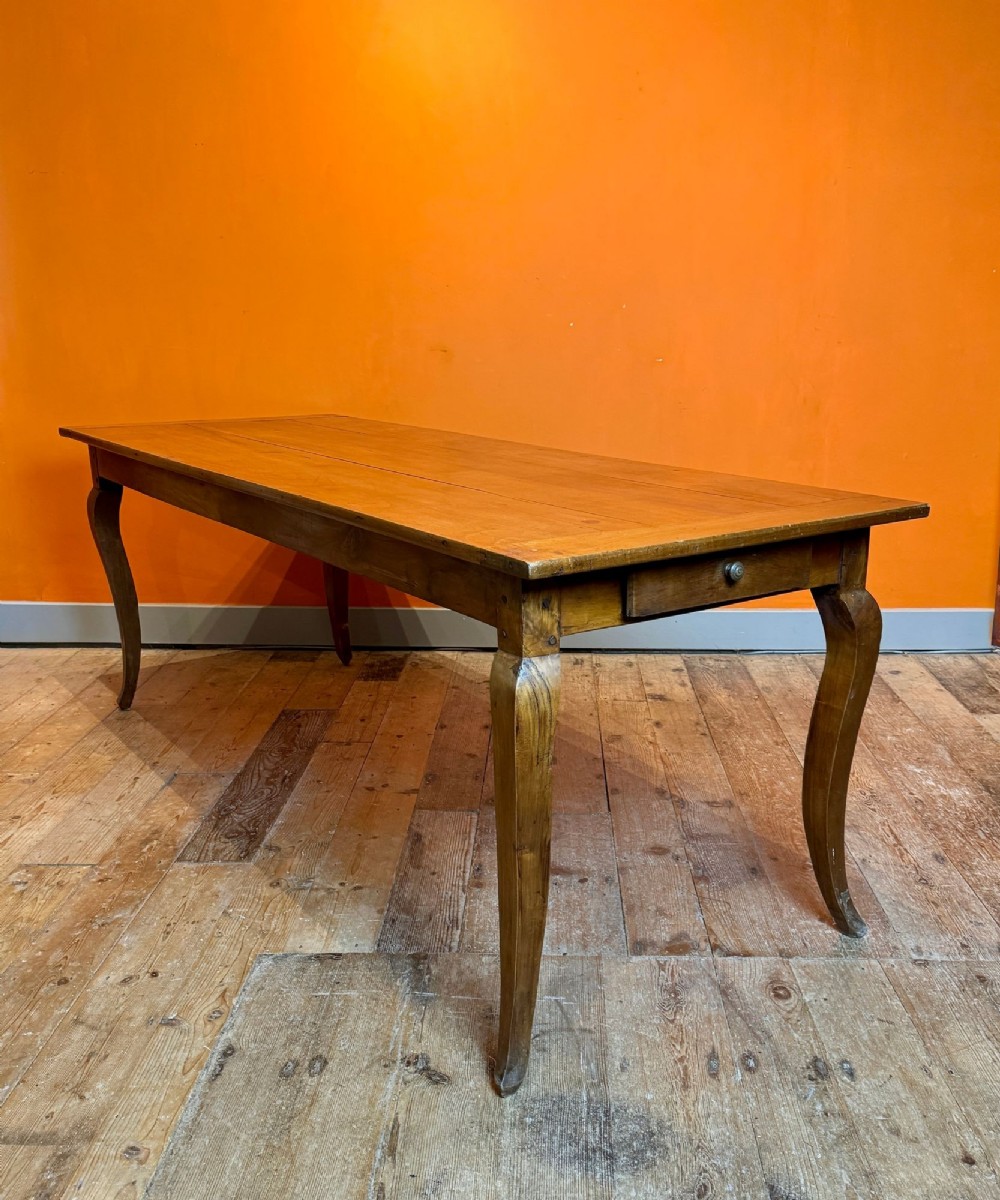19th Century French Cherrywood Farmhouse Dining Table Seats 8