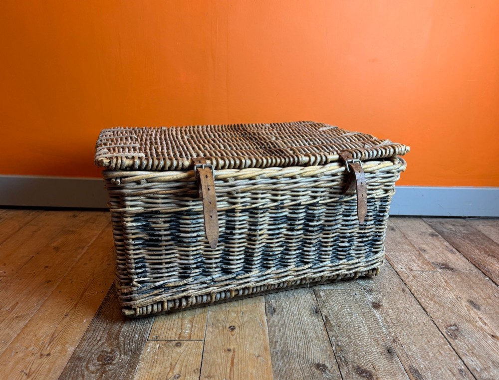 Antique Wicker Commercial Laundry Basket