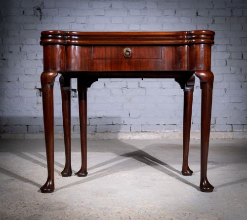 george ii mahogany triple top games tea table c1750 - CATEGORY: ANTIQUE TABLES - DATED 1750