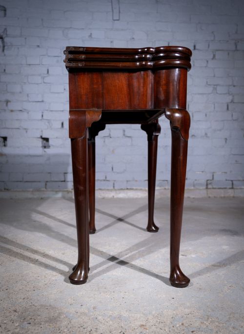 GEORGE II MAHOGANY TRIPLE TOP GAMES TEA TABLE C1750 - ADDITIONAL PHOTO 7