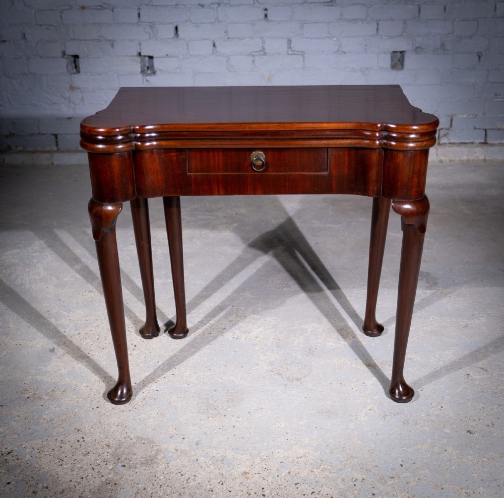 George II Mahogany Triple Top Games & Tea Table, c.1750. View II