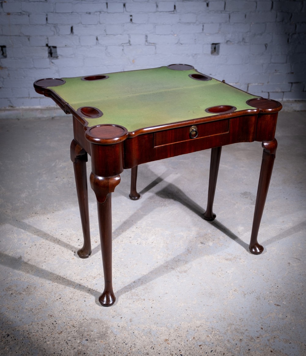 George II Mahogany Triple Top Games & Tea Table, c.1750. View III