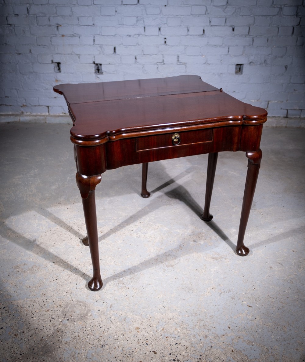 George II Mahogany Triple Top Games & Tea Table, c.1750. View IV