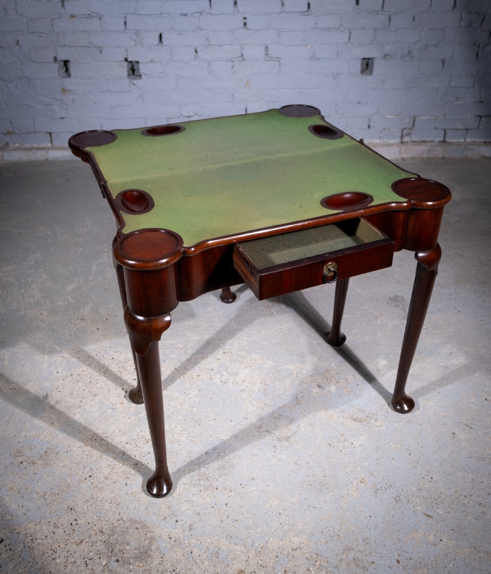 George II Mahogany Triple Top Games & Tea Table, c.1750. View V