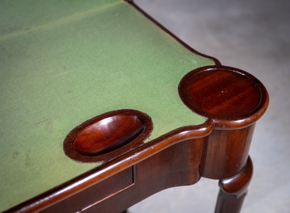 George II Mahogany Triple Top Games & Tea Table, c.1750. View VI