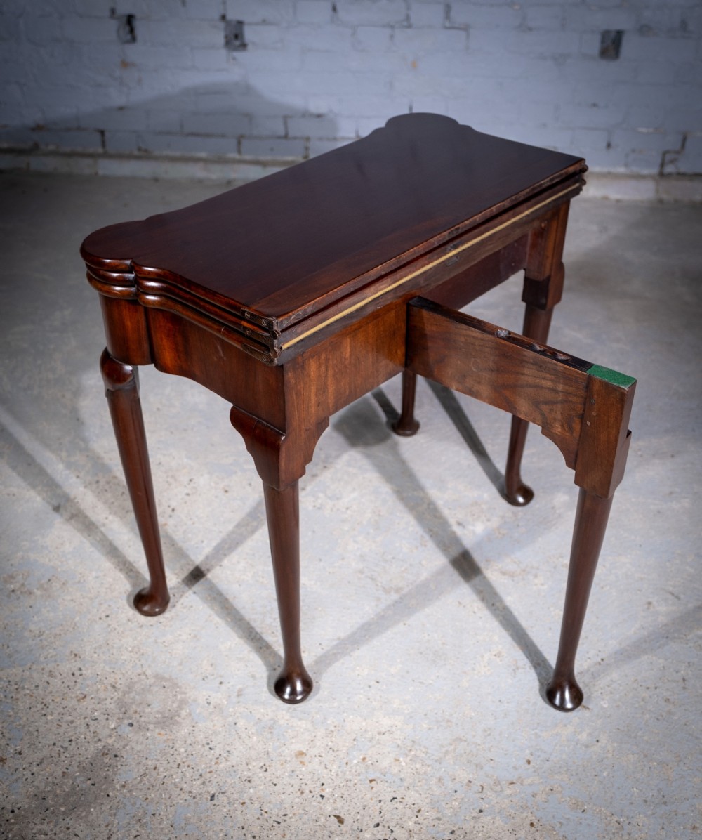 George II Mahogany Triple Top Games & Tea Table, c.1750. View XI