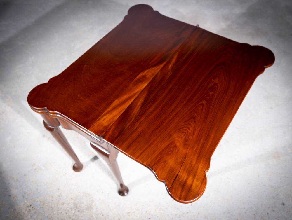 George II Mahogany Triple Top Games & Tea Table, c.1750. View XIV