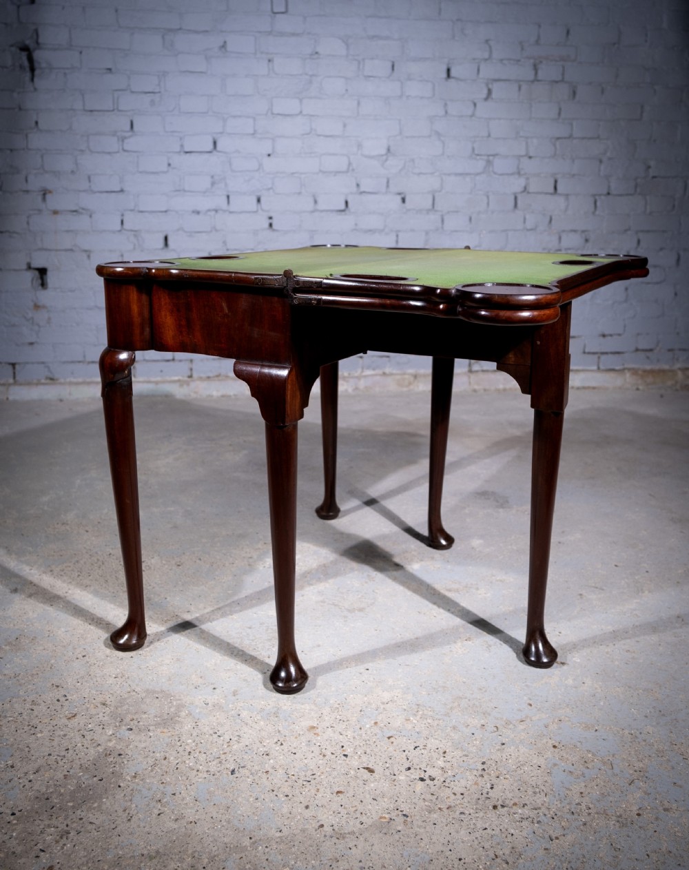 George II Mahogany Triple Top Games & Tea Table, c.1750. View XV