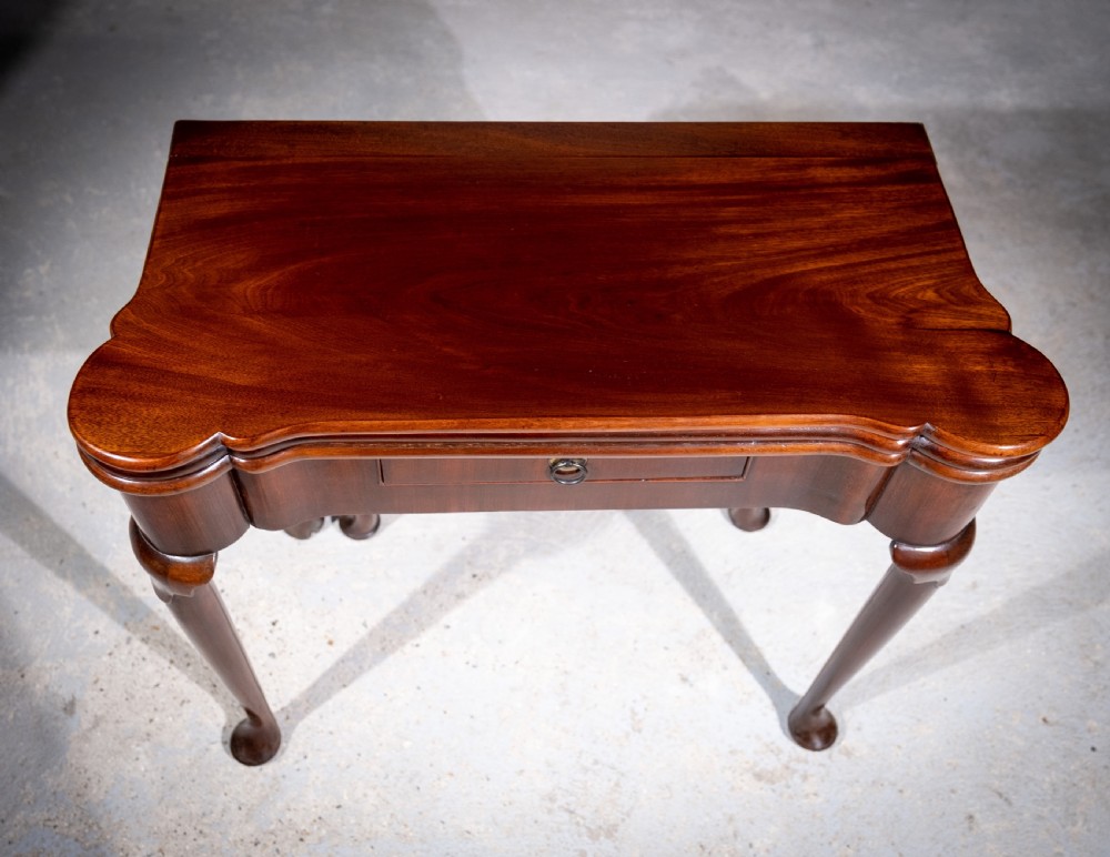 George II Mahogany Triple Top Games & Tea Table, c.1750. View XVI
