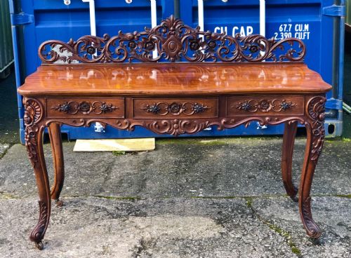 Beautiful Carved Walnut Side Table