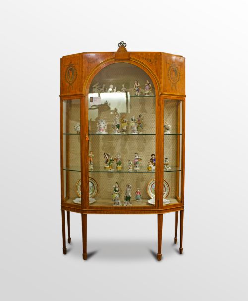 A Beautiful Satinwood Painted Display Cabinet