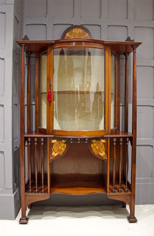 Shapland & Petter Mahogany Art Nouveau Cabinet